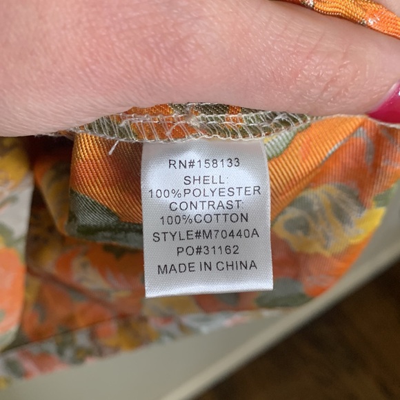 MOODIE Women's Size M Orange & Yellow Jacquard Floral Puffy Sleeved Mini Dress - Picture 14 of 15